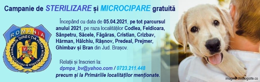 Campanie de STERILIZARE ȘI MICROCIPARE GRATUITĂ