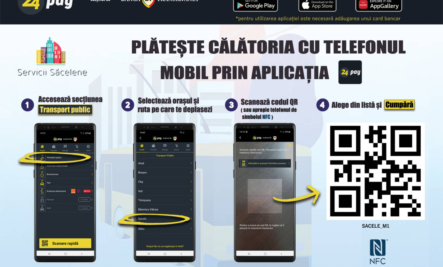 Aplicație pentru plata transportului în comun la Săcele