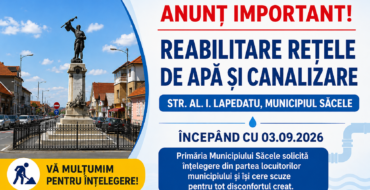 ANUNȚ IMPORTANT<br>în atenția locuitorilor Municipiului Săcele  domiciliați pe strada Al. I. Lapedatu